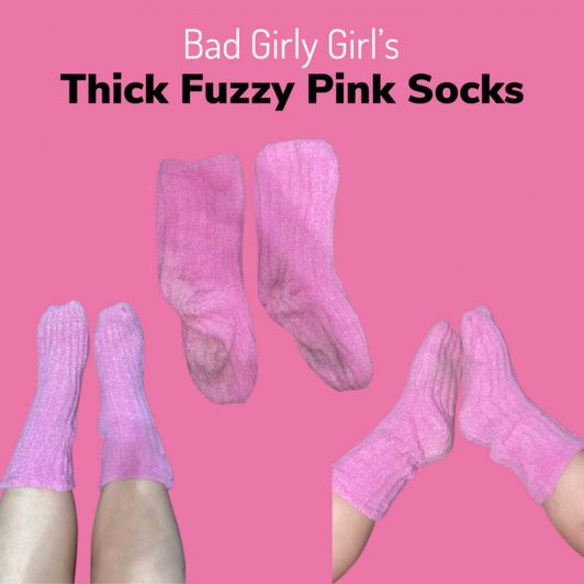 Thick Fuzzy Pink Socks