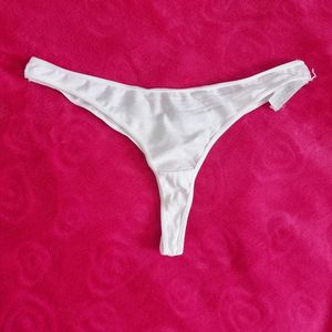 Plain White Thong