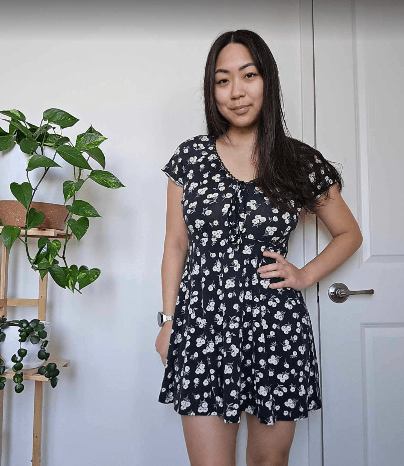 Black and White Daisy Dress