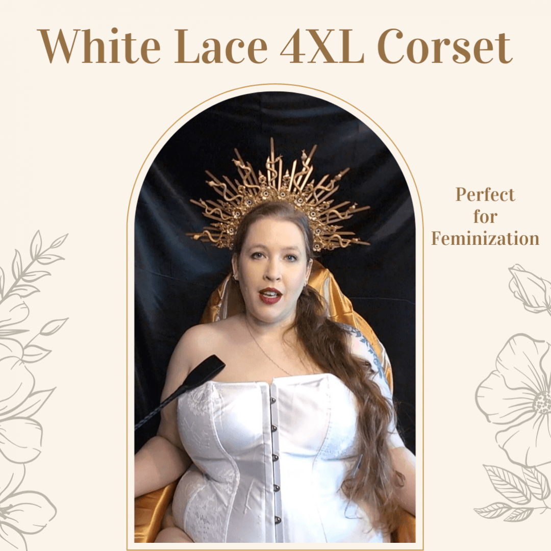 4XL White Lace Corset