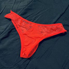 Red lace panties
