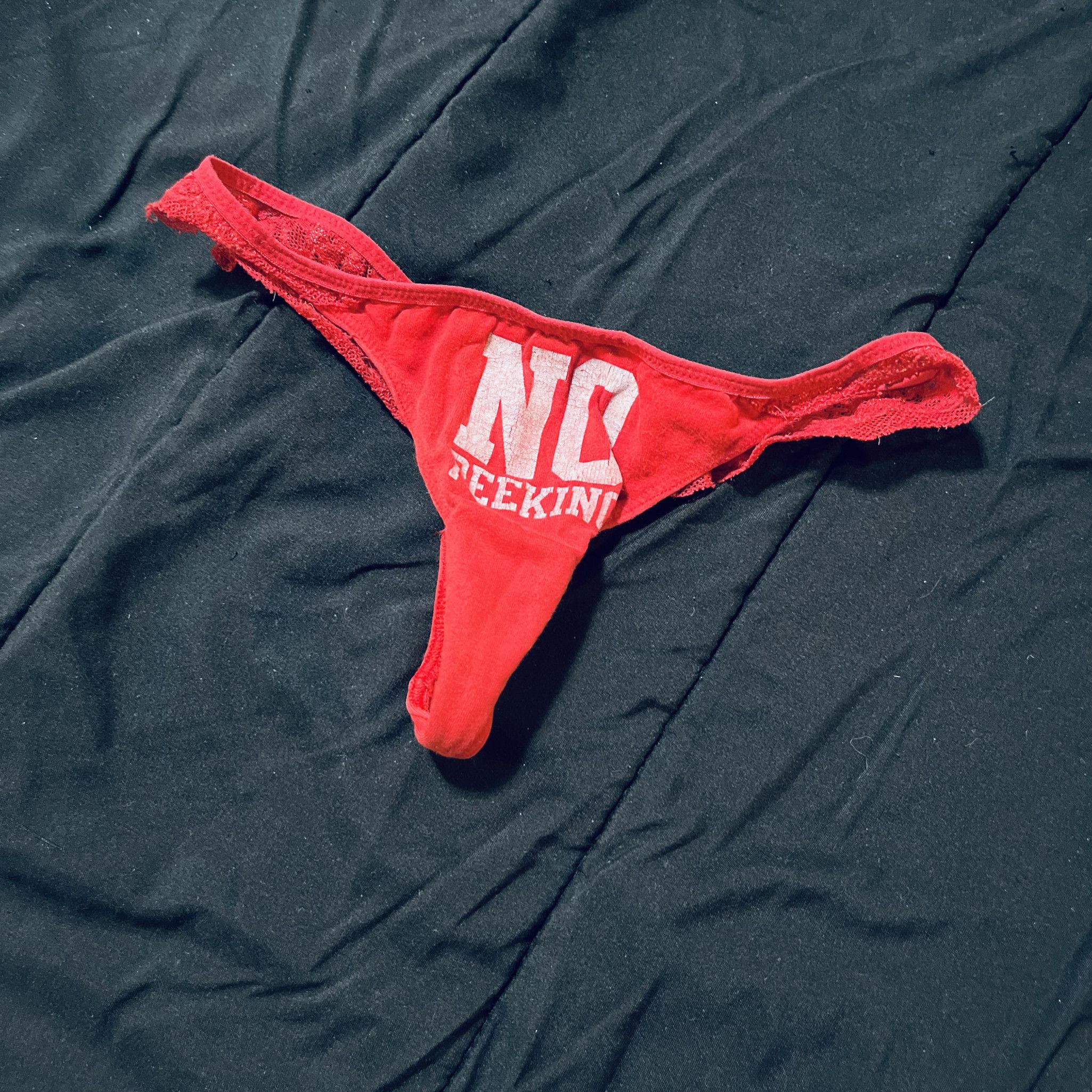 No peeking red thong