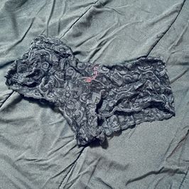 Black lace boyshort panties