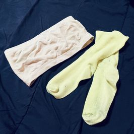 Neon yellow bandeau and crew socks set