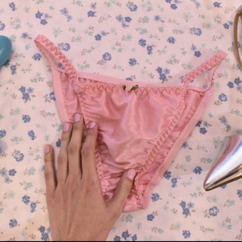 My Used Pink Satin Panties