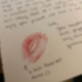 handwritten love note w perfume