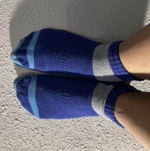 Blue and Gray Dingy Ankle Socks
