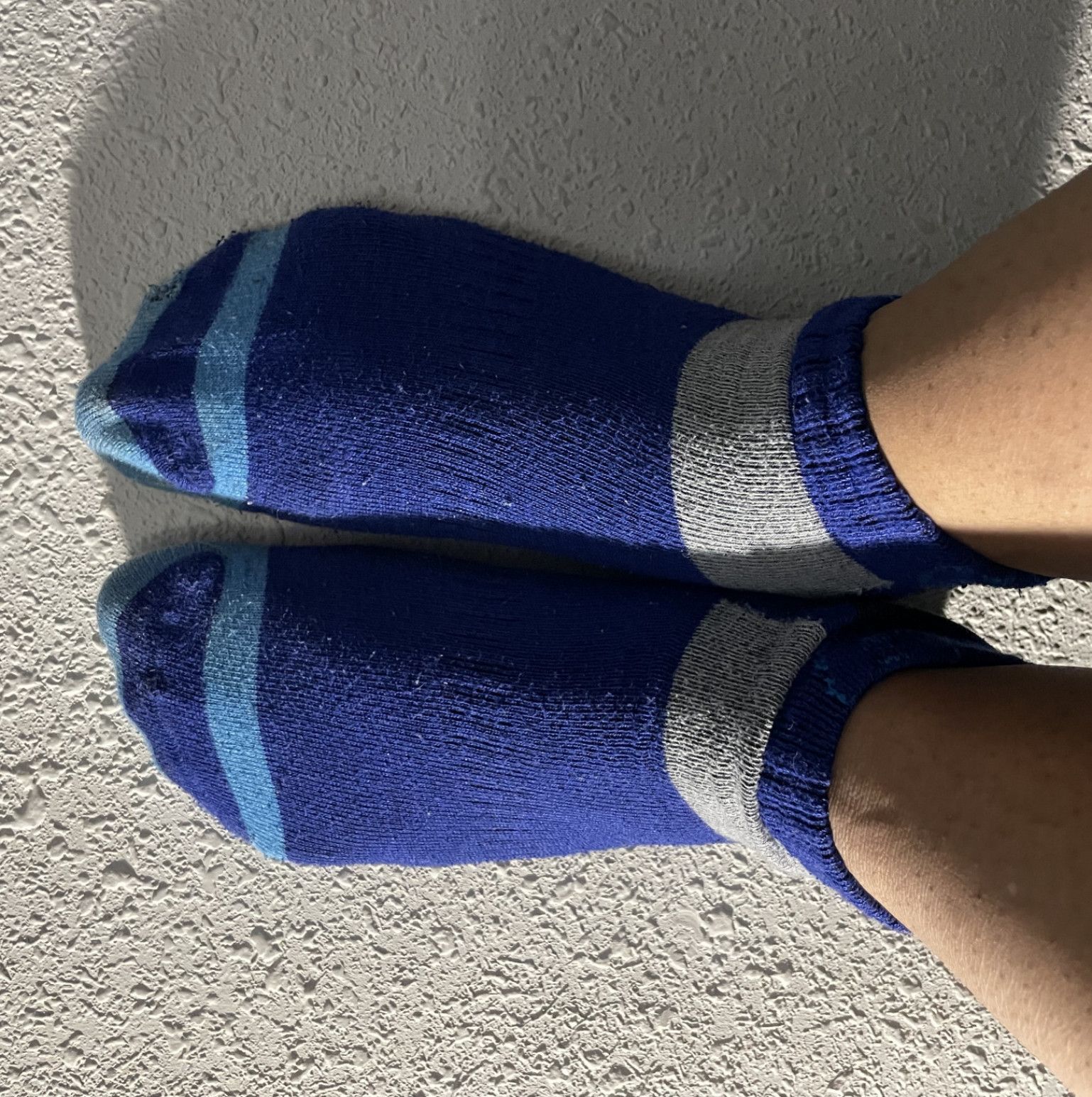 Blue and Gray Dingy Ankle Socks
