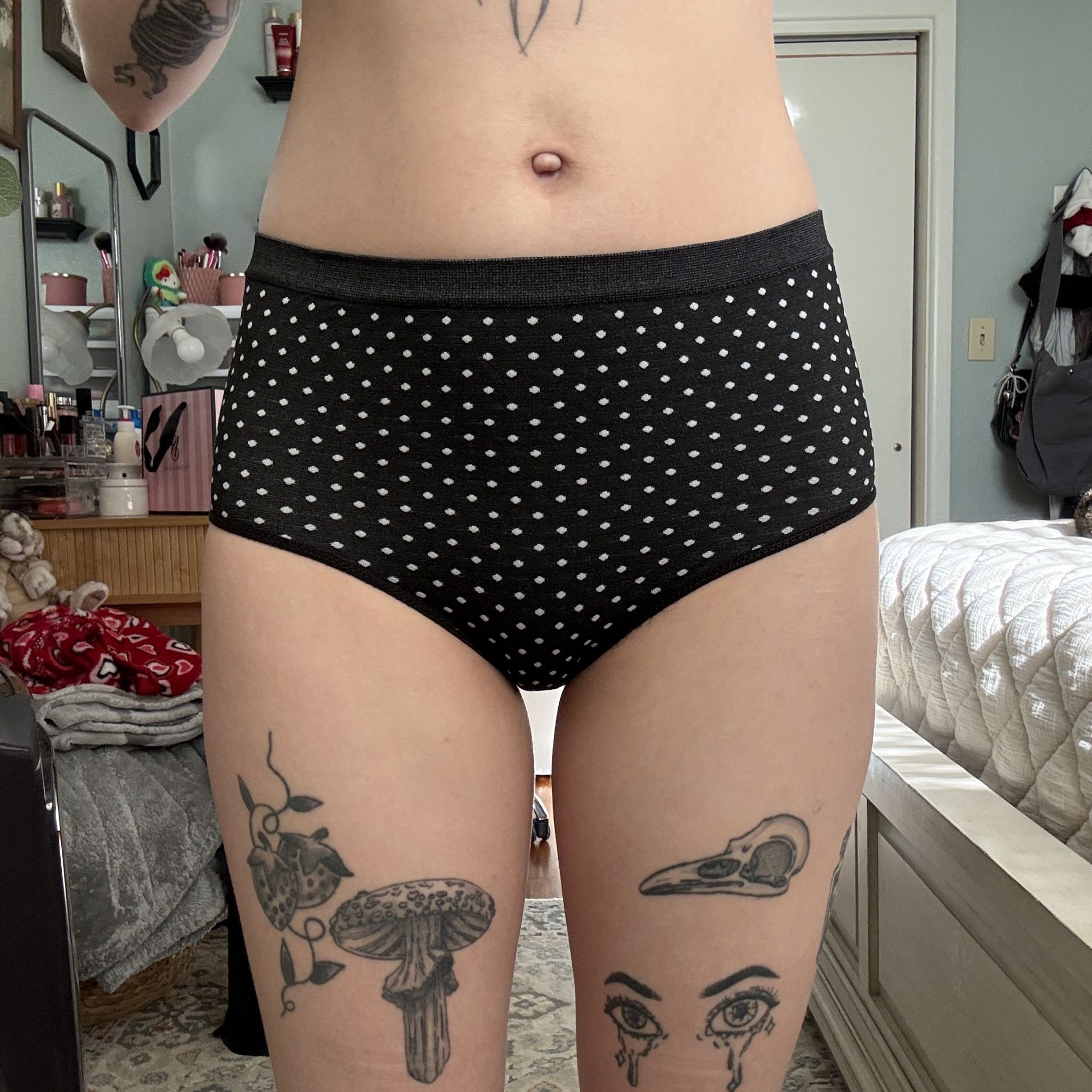 Black Polkadot Panties