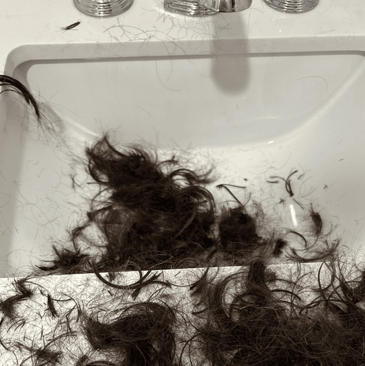 Bag of hair from shave