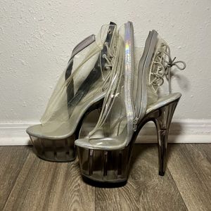 Clear Pleasers with See Through Bottoms