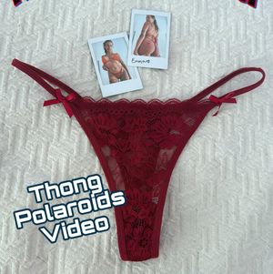 Lace underwear with polaroids and video