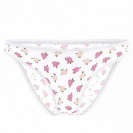 Used White and Pink Floral Panty