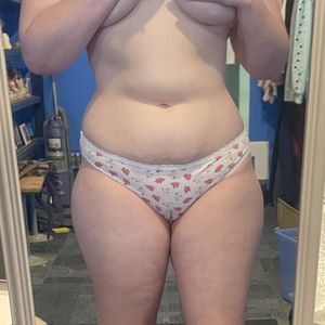 Used White and Pink Floral Panty