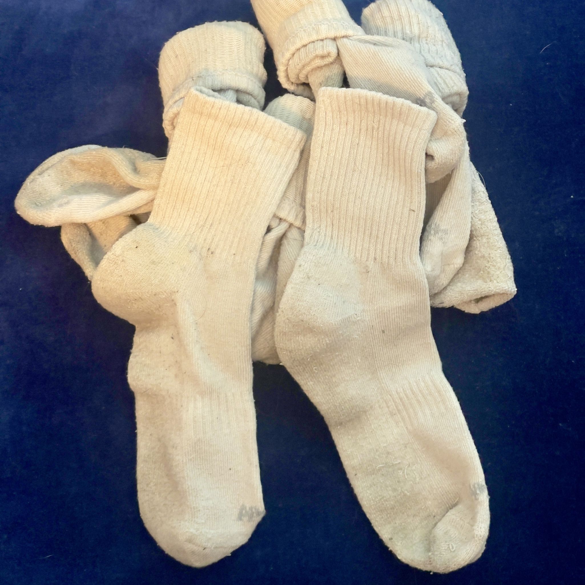 Plain white old socks