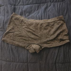 Worn Grey Boyshort Panties