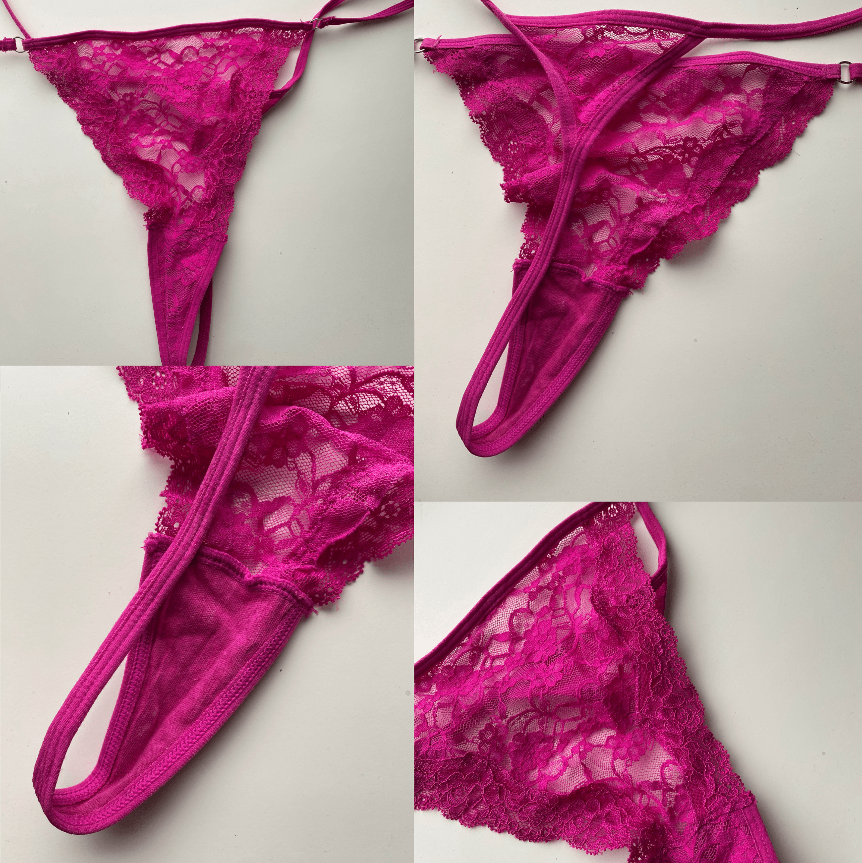 Pink Lace G String Thong