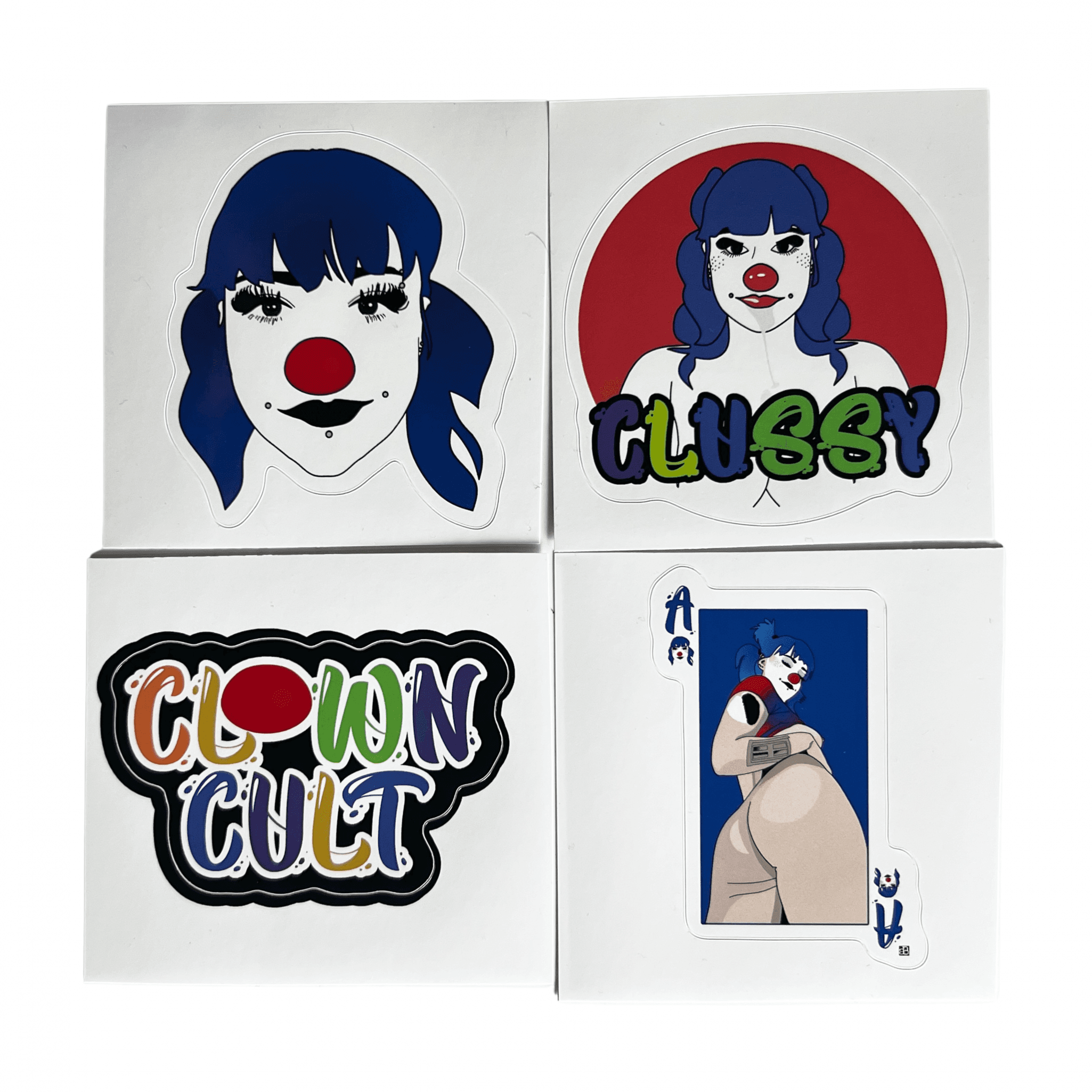 Clown Stickers Pack of 4