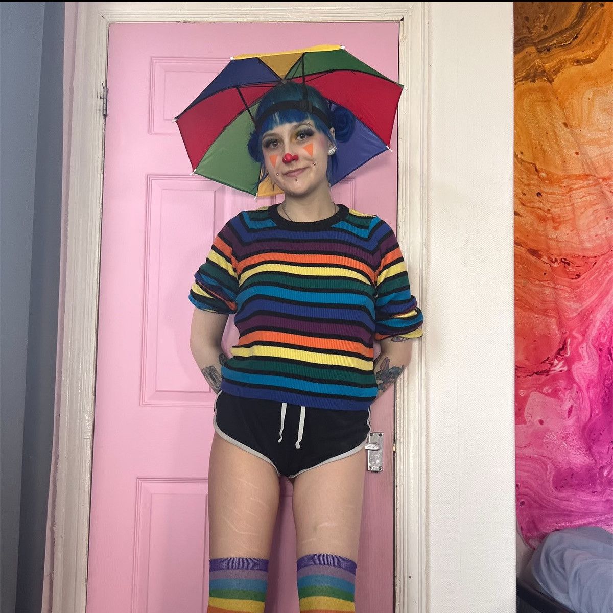 rainbow clown photoset