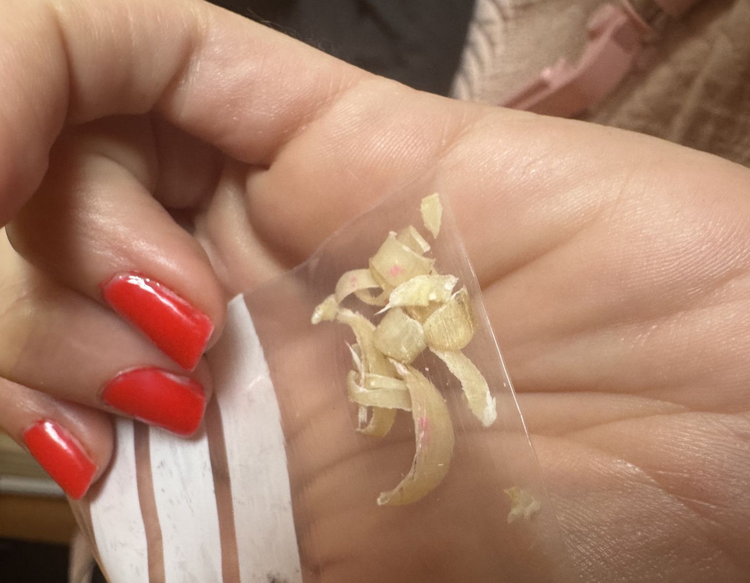 Freshly cut long  toenails