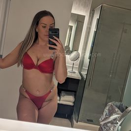 RED BEDAZZLED VICTORIA SECRET TWO PIECE BIKINI