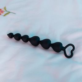 Black Heart Anal Beads