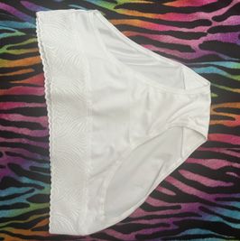 White panties with lace trim