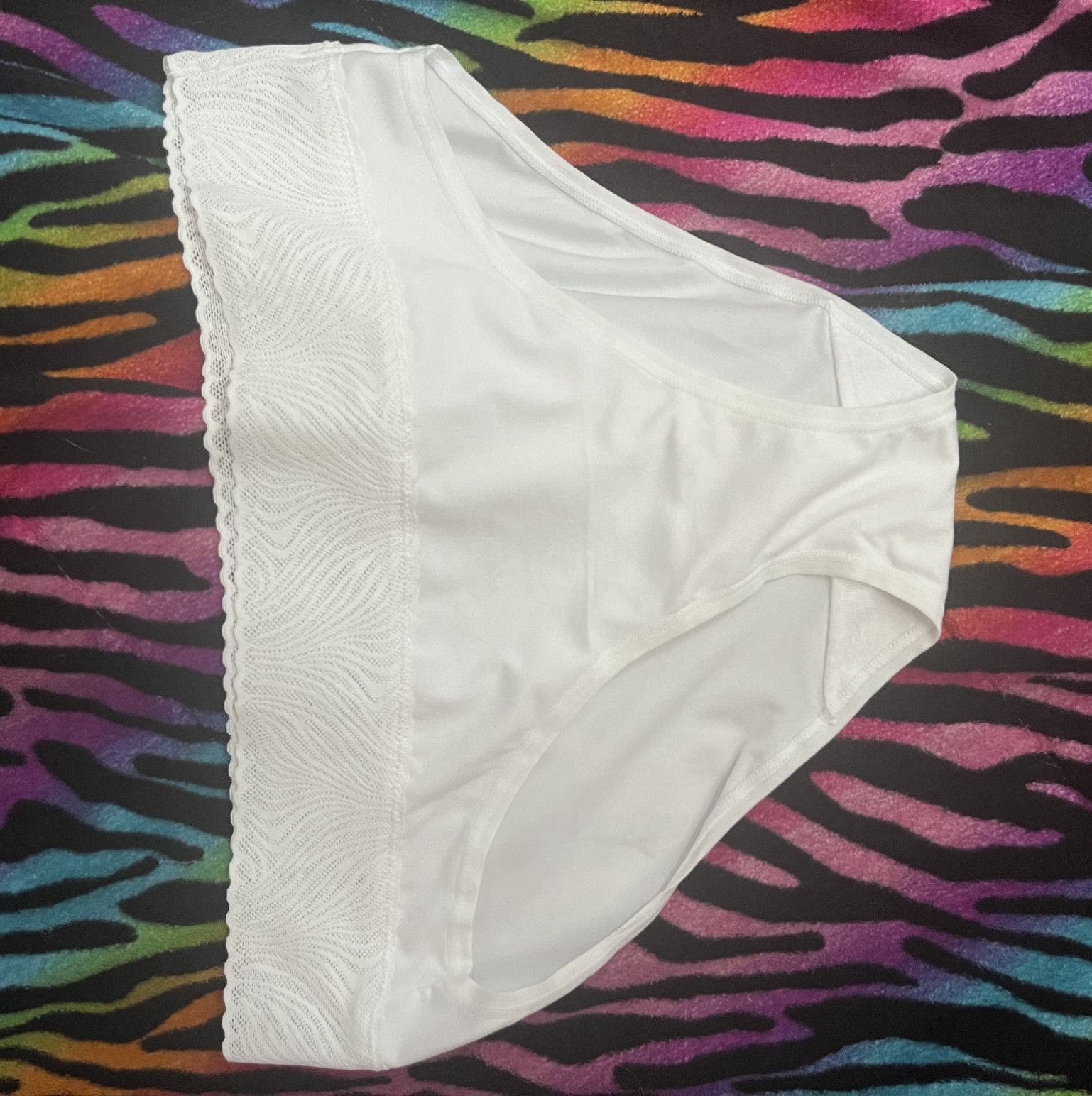 White panties with lace trim