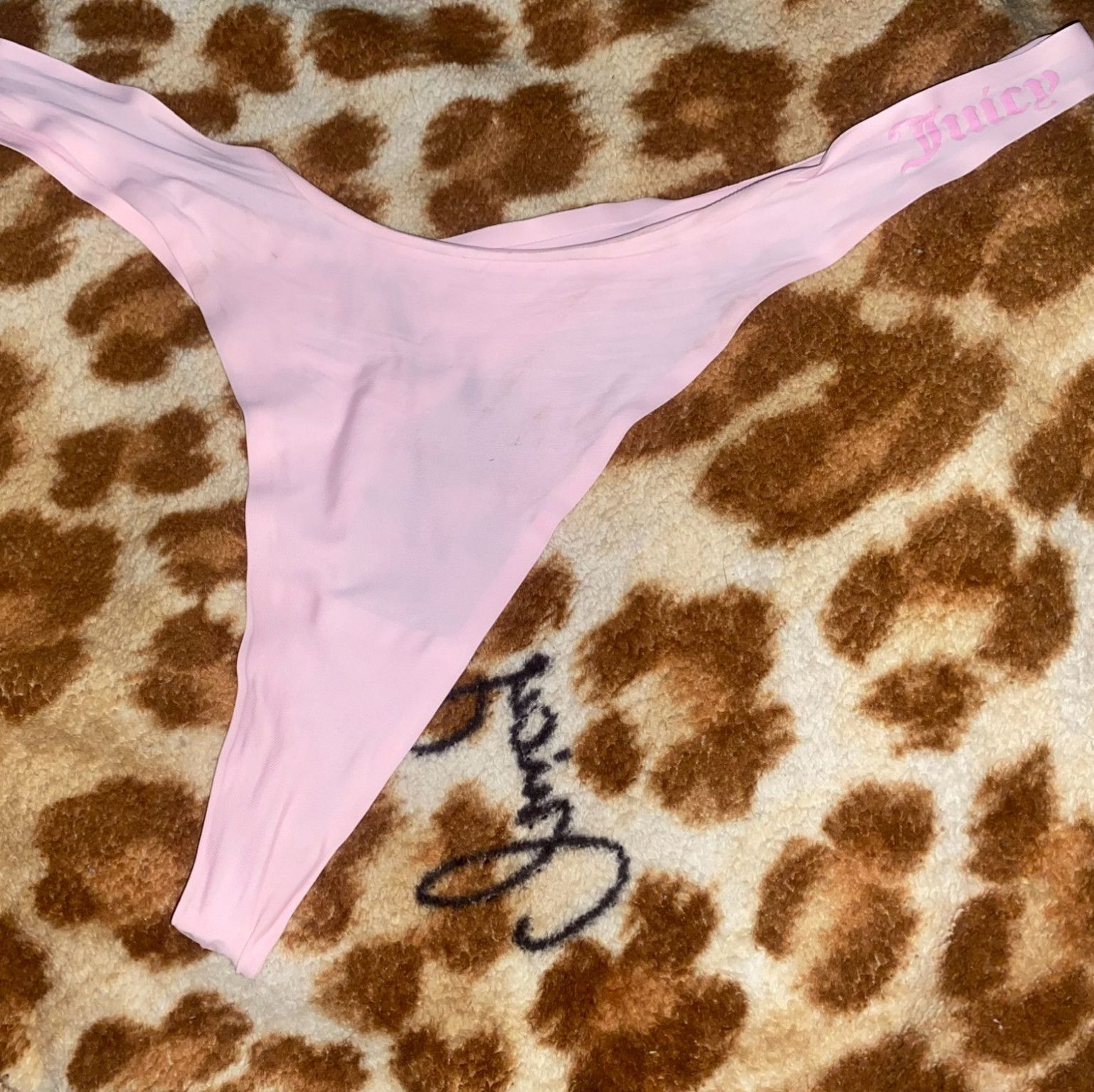 Worn Pink Spandex Thong