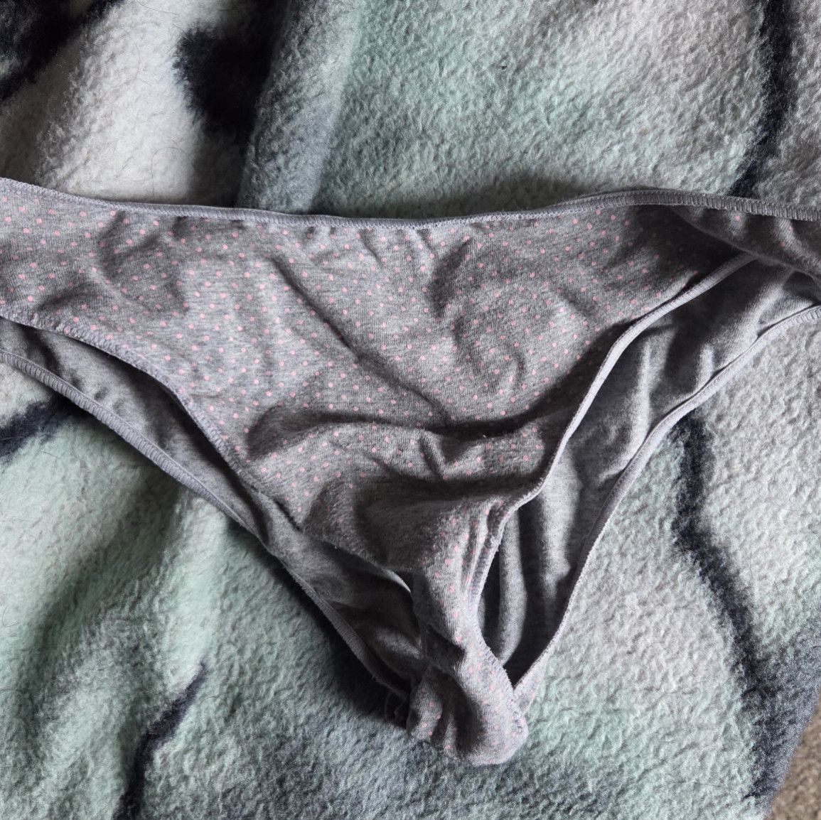 Gray polka dot panties