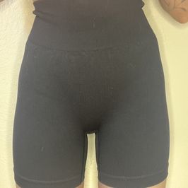 Worn black biker shorts