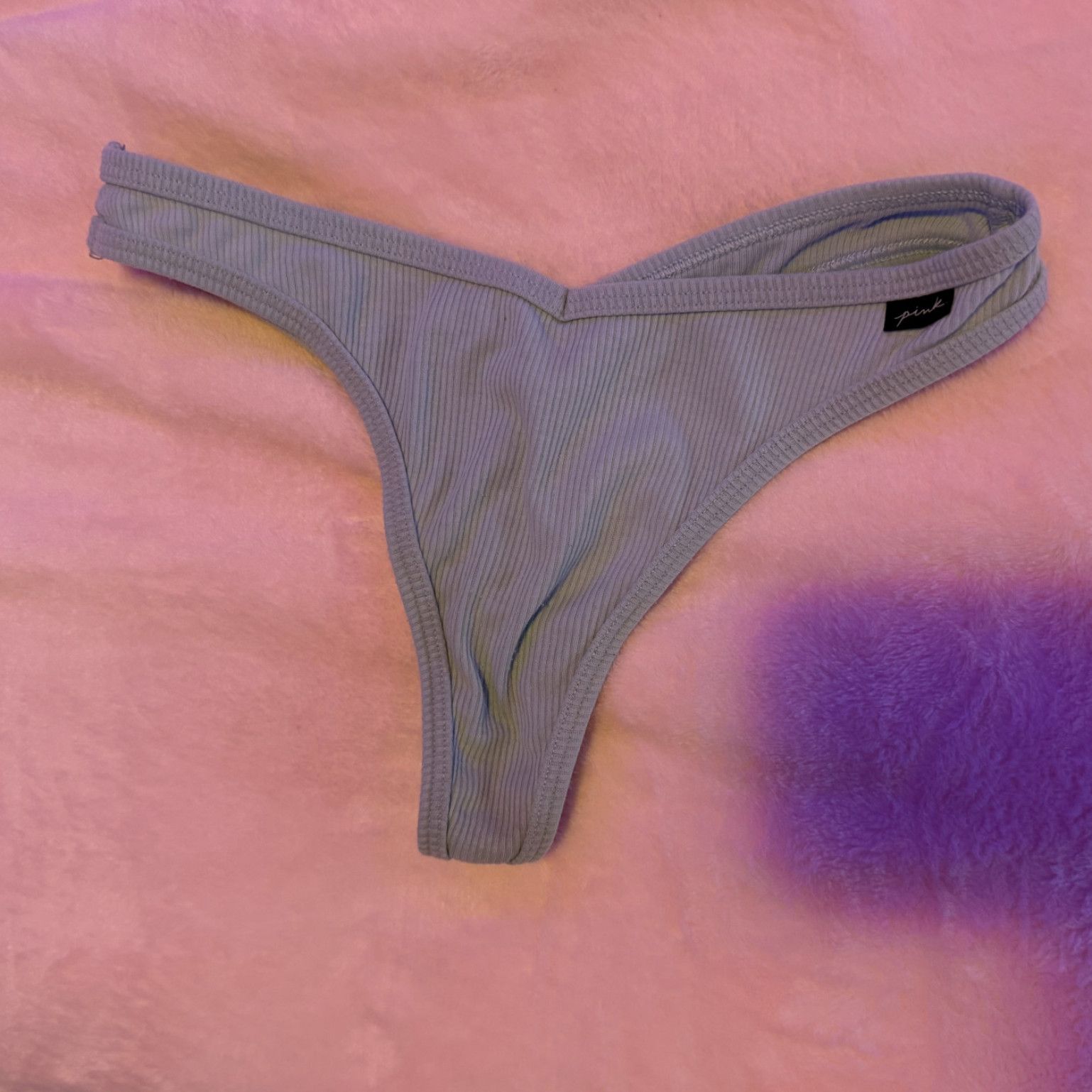 Worn Light Blue Panties