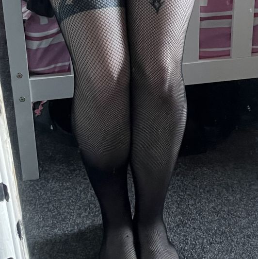 worn fishnets