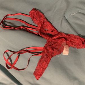 Red Strapy Thong