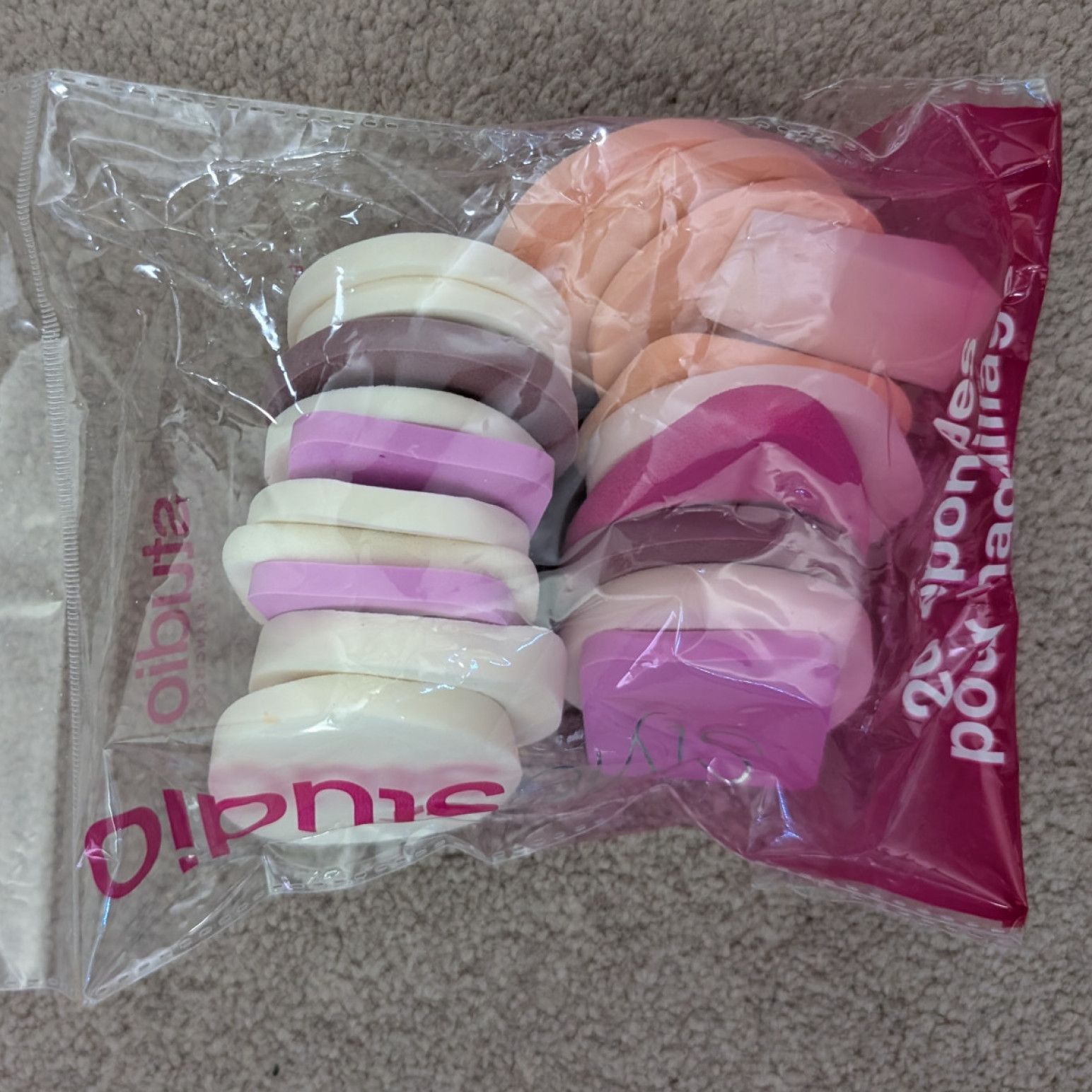 New set of beauty makeup sponges