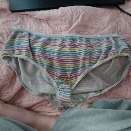 striped worn panties