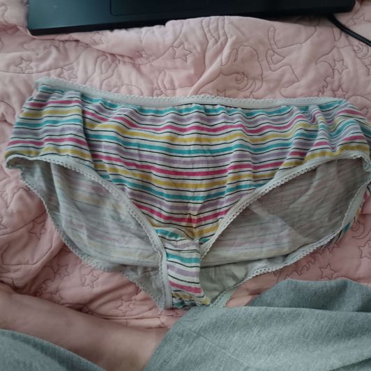 striped worn panties