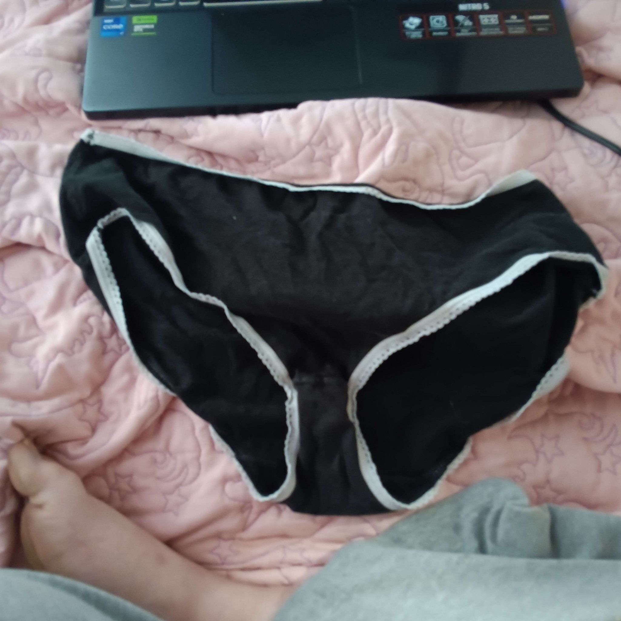 black and white used panties