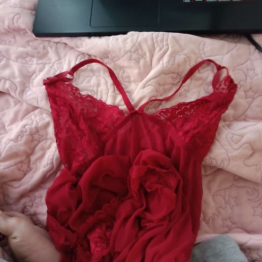 my pretty red thong and see through top