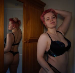Black Butterfly Bra and Sheer Thong