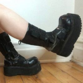 Worn Demonia platform boots