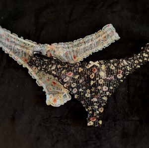 Floral Mesh Thong
