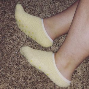 FUZZY Yellow Slipper Ankle Socks