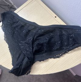 Black Worn Lacey panties