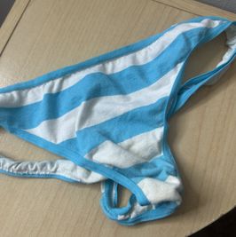 Striped worn thong