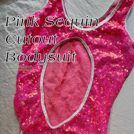 Pink Sequin Cutout Bodysuit