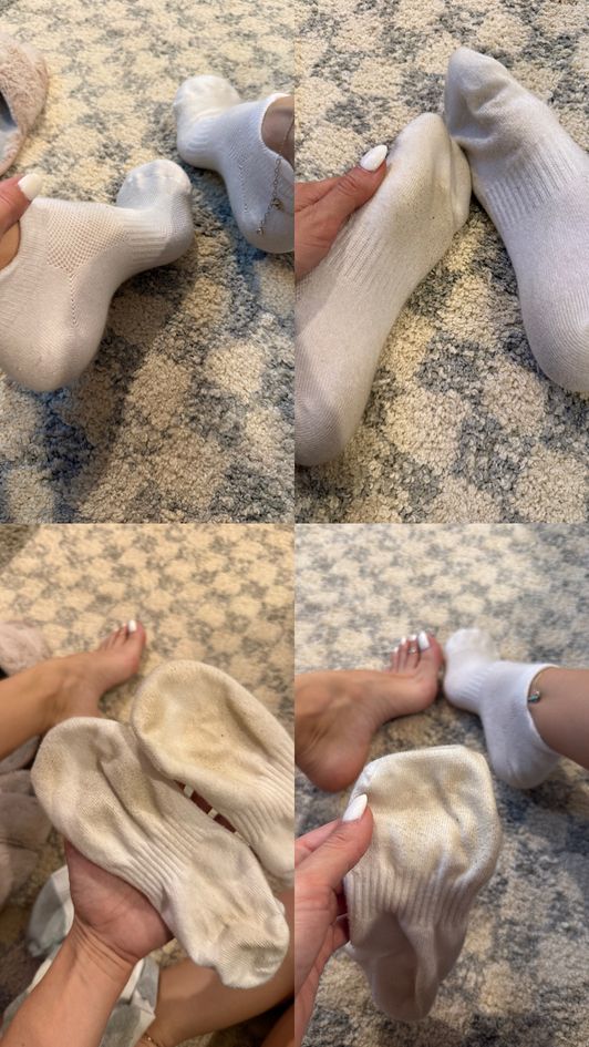 extra worn white socks