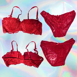 BRA AND PANTY SET RED