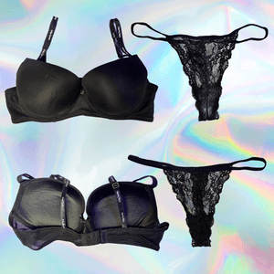 BRA AND PANTY SET BLACK