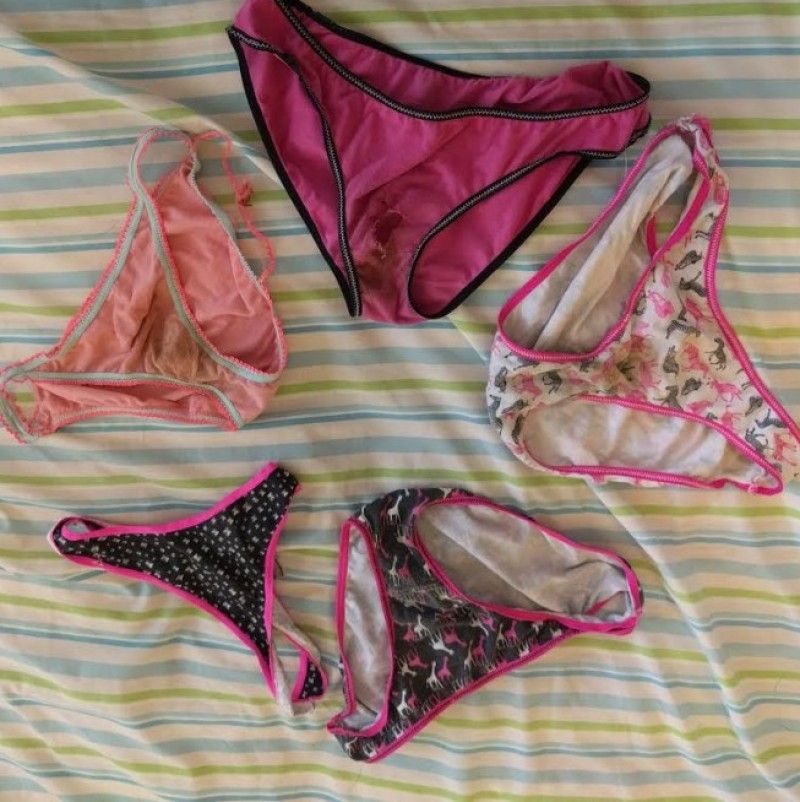 5 pairs of worn dirty panties!